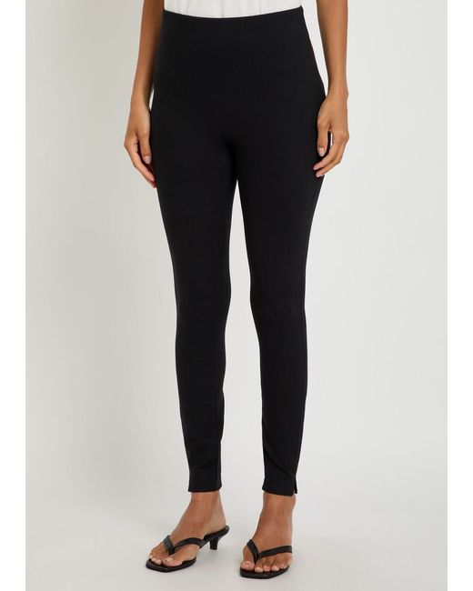 Spanx Black Ponte Zip-Cuff Stretch-Jersey Leggings