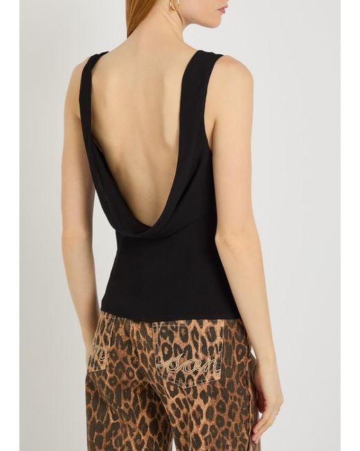 Reformation Black Dorthea Georgette Top