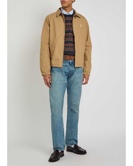 Polo Ralph Lauren Natural Logo-Embroidered Cotton-Poplin Jacket for men