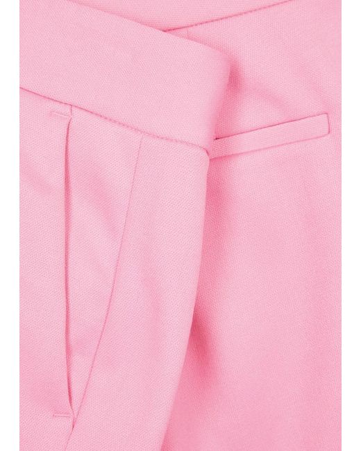 Alice + Olivia Pink Alice + Olivia Danette Flared Woven Trousers