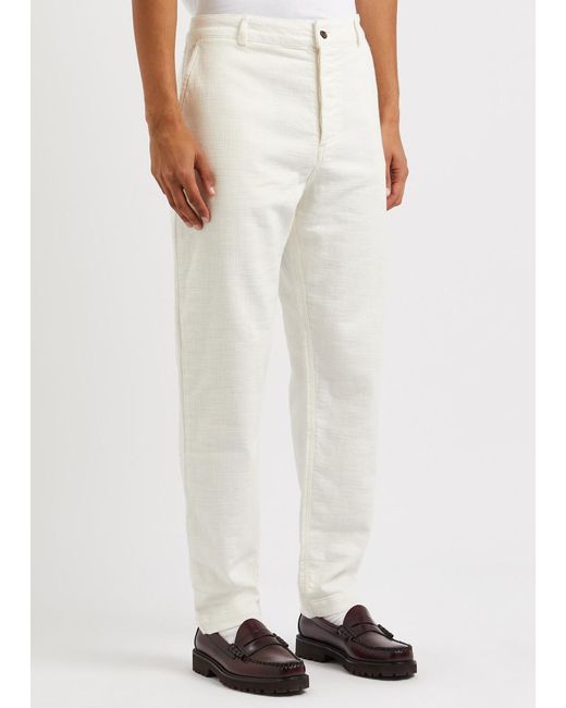 Universal Works White Stretch-cotton Chinos for men