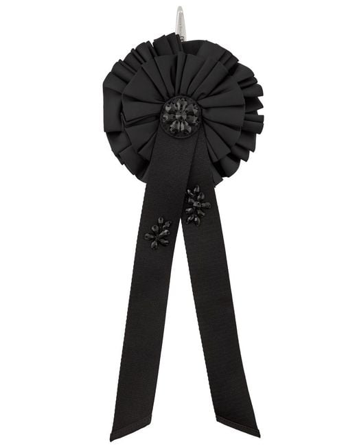 Simone Rocha Black Ribbon Rosette Embellished Nylon Coin Purse