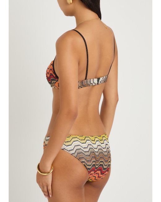 Missoni Pink Patterned Metallic-Knit Bikini
