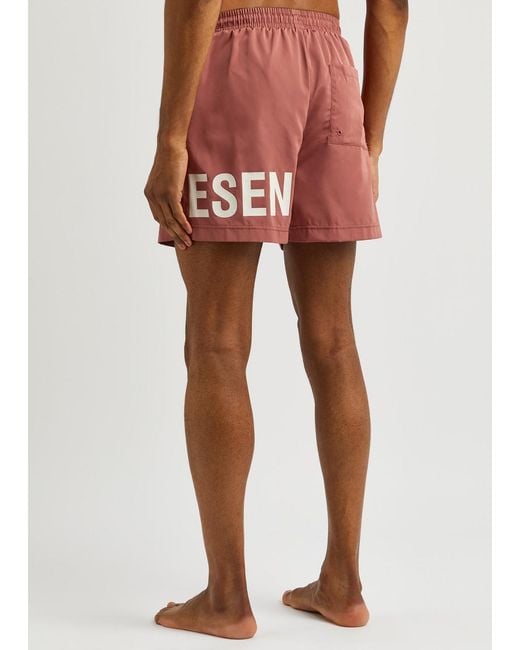 Represent Red Logo-Print Nylon Swim Shorts for men