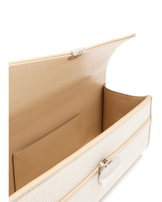 SAVETTE Natural Slim Symmetry Canvas And Leather Pochette
