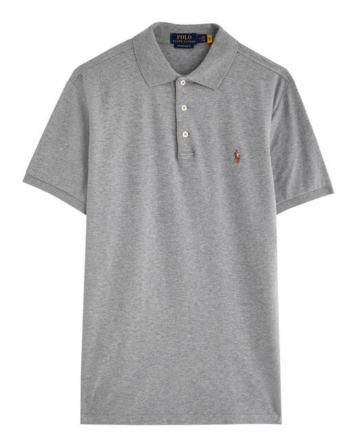 Polo Ralph Lauren Gray Slim Pima Cotton Polo Shirt for men