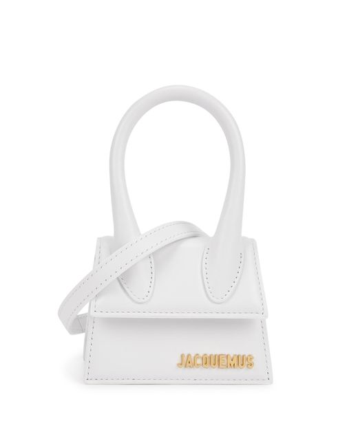 Jacquemus White Le Chiquito Leather Top Handle Bag, Top Handle Bag