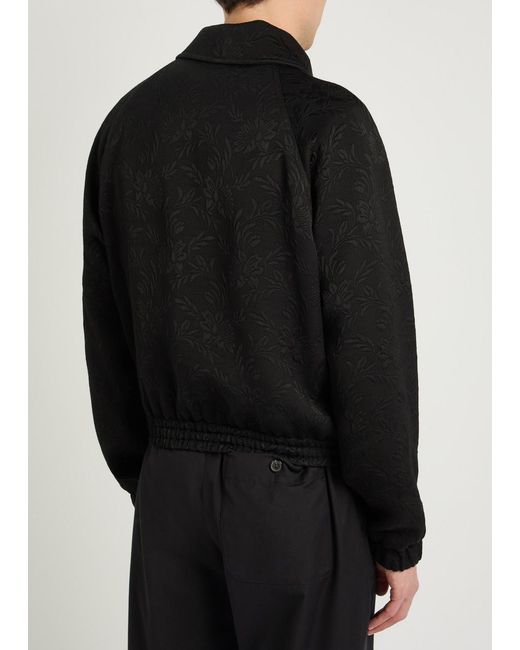 Dries Van Noten Black Rankles Reversible Floral-Jacquard Woven Jacket for men