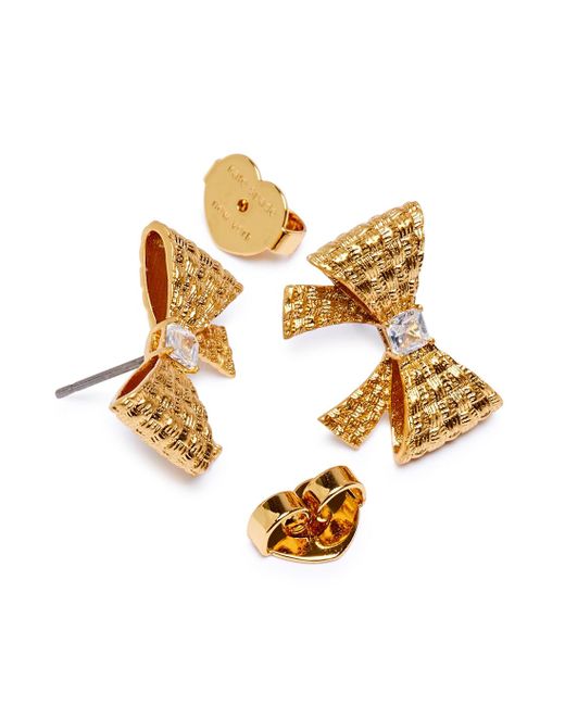 Kate Spade Wrapped In A Bow Stud Earrings in Metallic Lyst