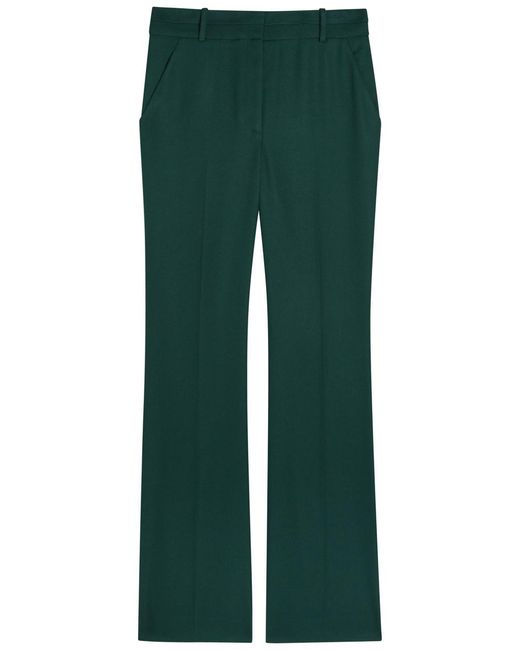 Veronica Beard Green Melvin Flared-Leg Trousers