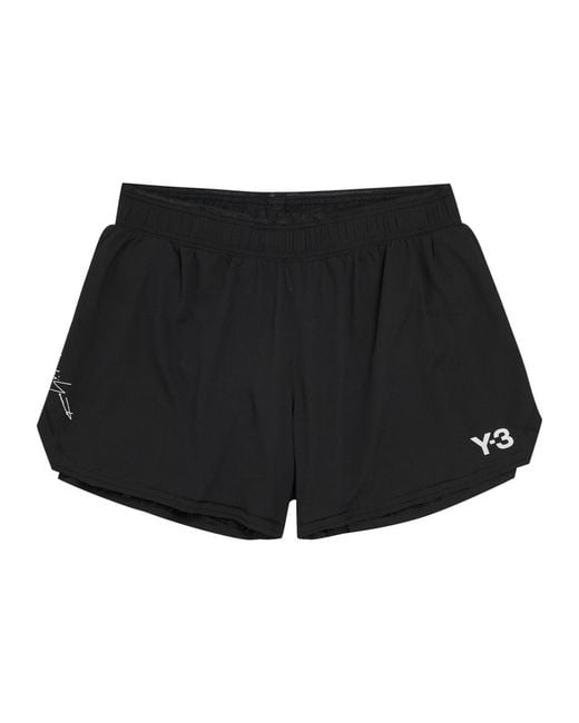 Y-3 Black Logo Stretch-Polyamide Running Shorts for men