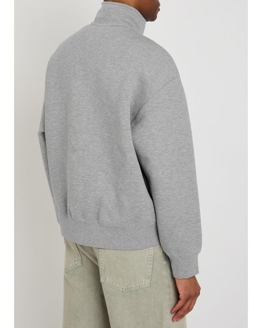 Carhartt Gray Alda Logo-Embroidery Cotton-Blend Sweatshirt for men