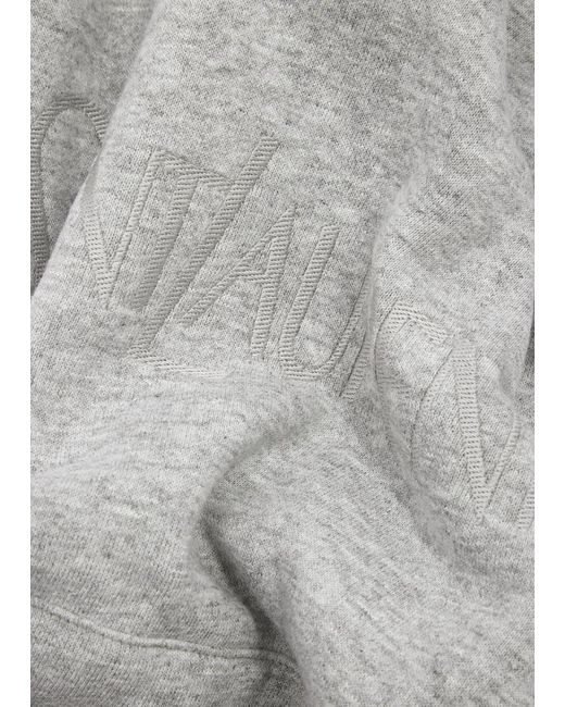Saint Laurent Gray Logo Hooded Cotton-blend Sweatshirt for men