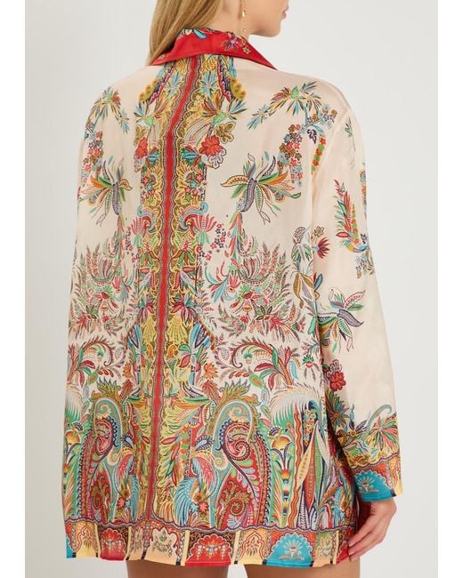 Etro Multicolor Printed Silk Cover-Up Shirt