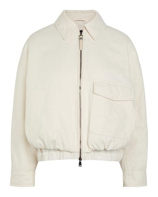 Brunello Cucinelli Natural Padded Cotton-Blend Jacket
