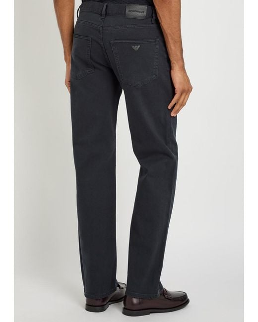 Emporio Armani Blue J76 Straight-Leg Jeans for men