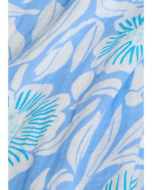 Free People Blue Sweet Nothings Printed Cotton Midi Dress