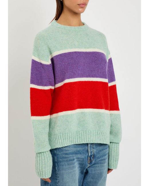 J.W. Anderson Red Striped Crew-Neck Wool Jumper