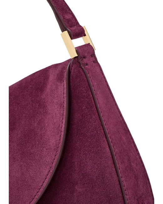 SAVETTE Purple Tondo Small Suede Shoulder Bag