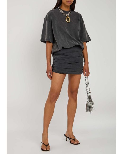 T By Alexander Wang Gray Prestyled T-Shirt Cotton Mini Dress