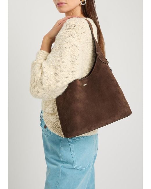 COACH Brown Brooklyn 28 Suede Shoulder Bag
