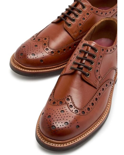 GRENSON Brown Archie Leather Brogues for men