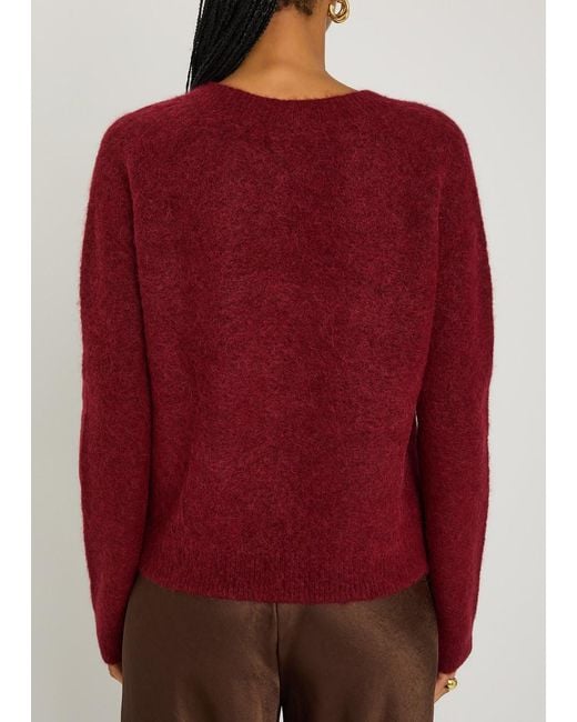 Vince Red Brushed Alpaca-Blend Jumper