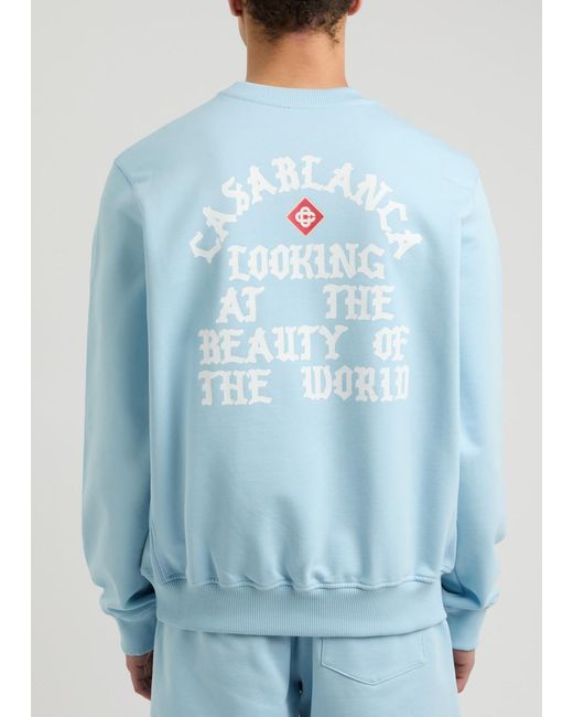 Casablanca Blue The Beauty Of The World Cotton Sweatshirt for men