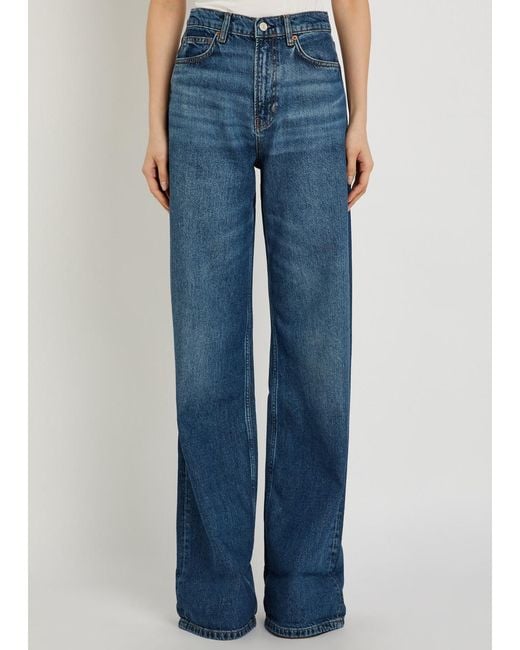 Reformation Blue Cary Wide-Leg Jeans
