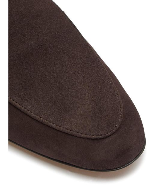 The Row Brown Awar Suede Loafers