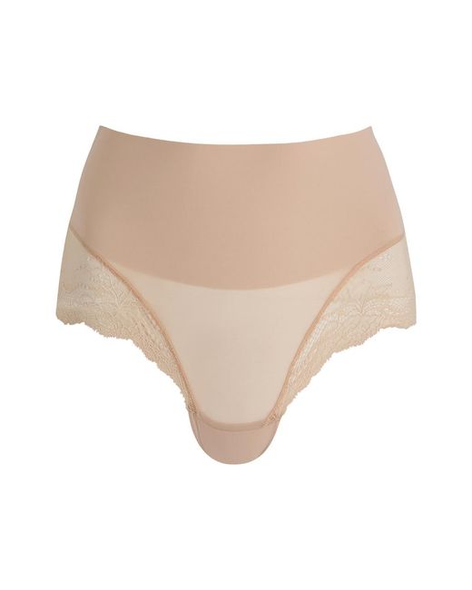Spanx Natural Undie-Tectable Lace-Trimmed Seamless Briefs