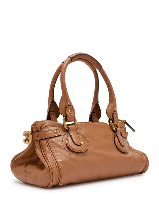 Chloé Brown Paddington Medium Grained Leather Shoulder Bag