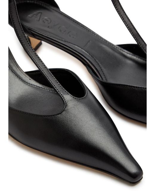 Aeyde Black Liz Pointed Leather Sandals