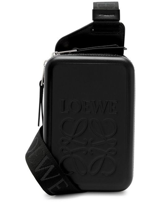 Loewe Black Sling Logo Leather Cross-body Bag for men