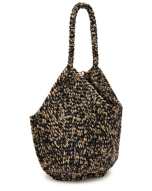Khaite Black Lotus Medium Raffia Tote Bag
