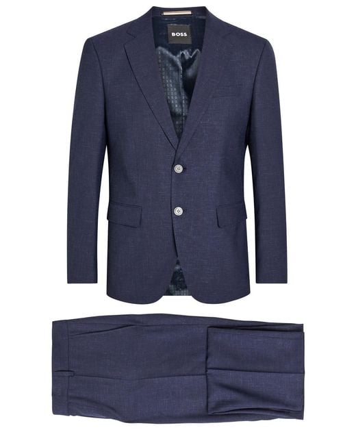 Boss Blue Woven Suit for men