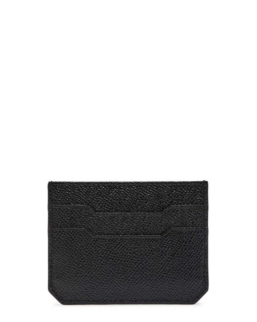 AU DEPART Black Patterned Leather Card Holder for men