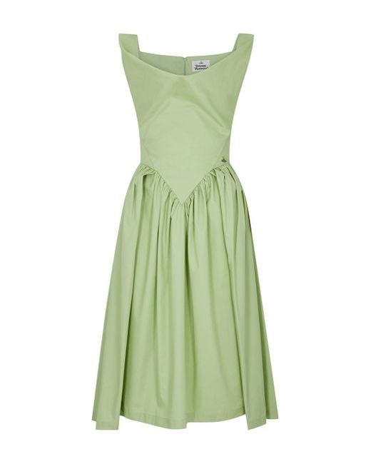 Vivienne Westwood Green Sunday Cotton-poplin Midi Dress