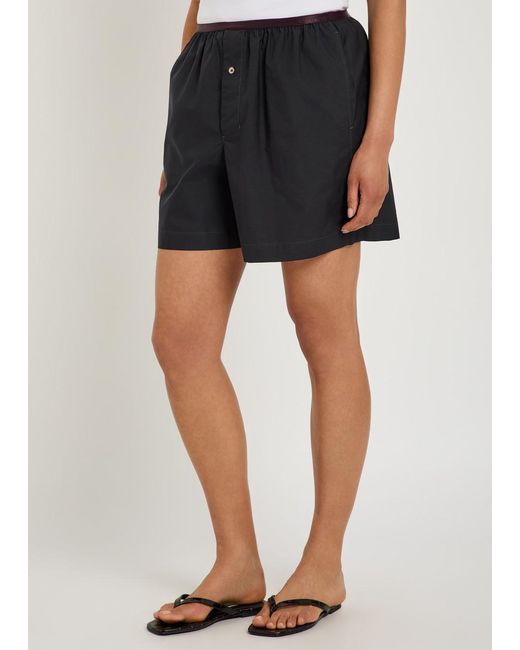 Lemaire Black Cotton And Silk-Blend Boxer Shorts