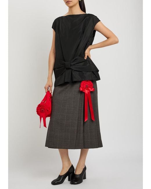 Simone Rocha Gray Tailored Stretch-Wool Midi Wrap Skirt