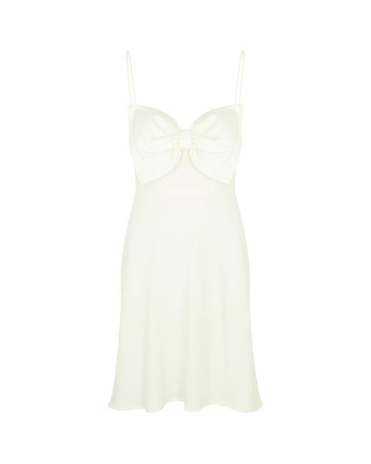 Rixo White Libby Bow-embellished Mini Dress