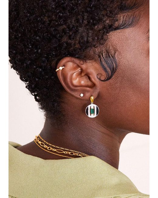 V By Laura Vann Black Daphne Rhodium-plated Earrings