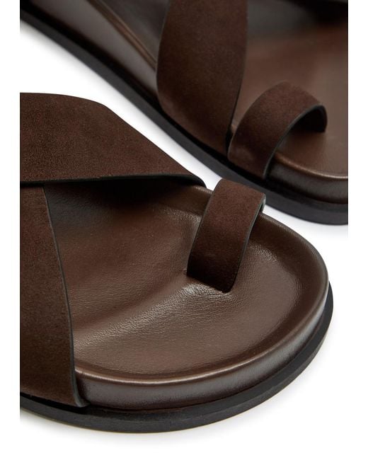 A.Emery Brown Jalen Cross-Over Suede Sandals