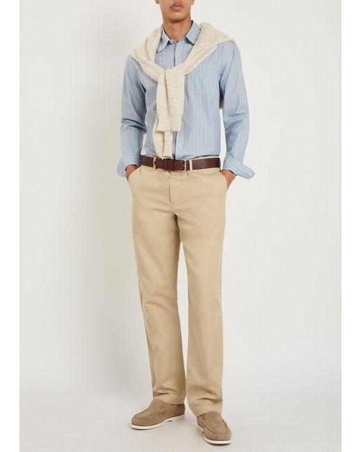 Oliver Spencer Blue Striped Cotton Shirt for men