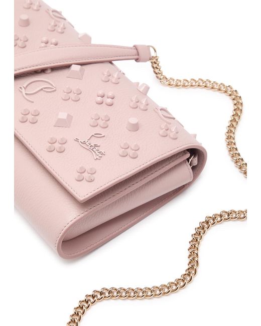 Christian Louboutin Pink Paloma Embellished Leather Clutch