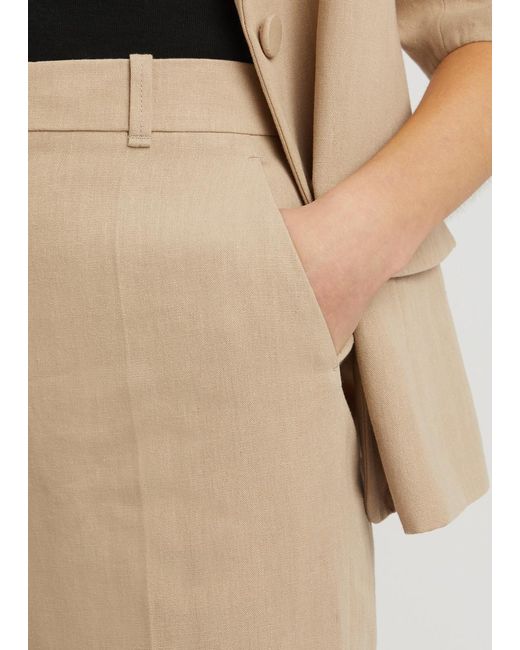 Chloé Natural Flared Linen Trousers