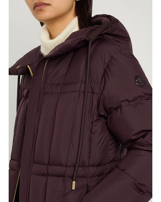 Moncler Purple Estom Padded Drawstring Shell Jacket
