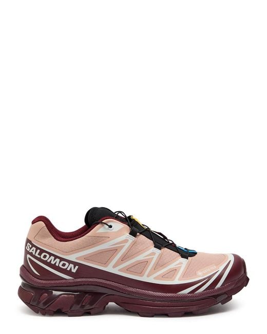 Salomon Brown Xt-6 Gtx Panelled Mesh Sneakers