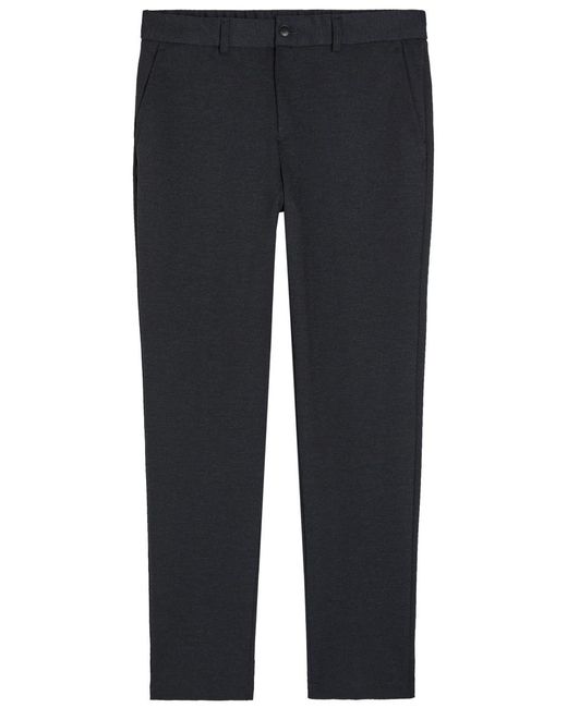 Boss Blue Tapered-Leg Piqué Jersey Trousers for men