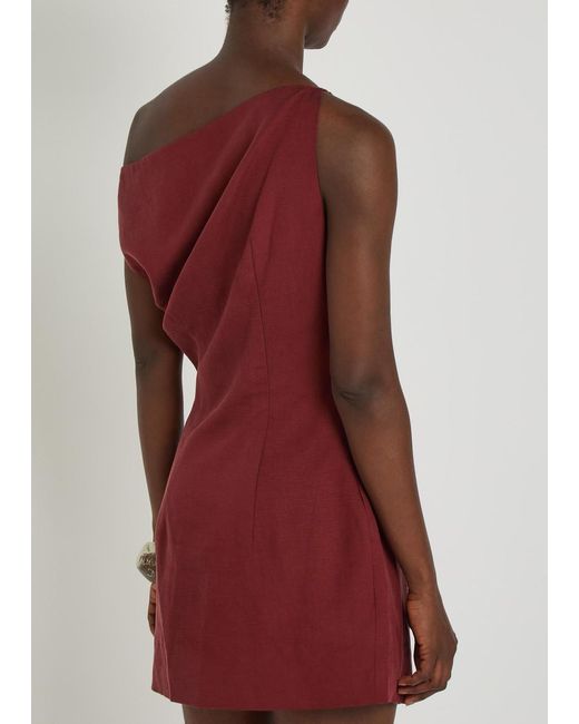 Ronny Kobo Red Winnie Woven Mini Dress
